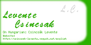 levente csincsak business card