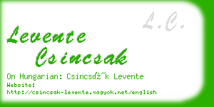 levente csincsak business card